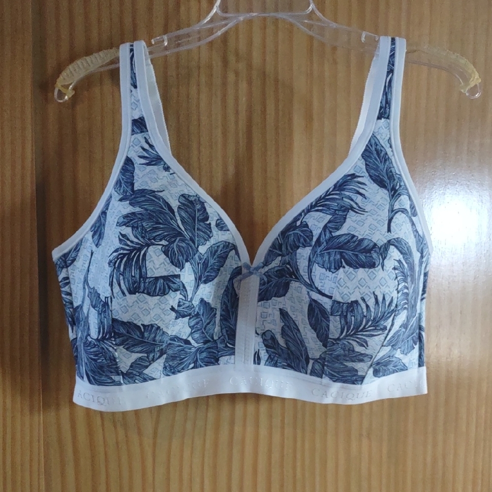 Cacique 40F Blue Leaf Print Women's Bra
